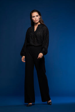 Buxur Olana Wide Leg Svartar