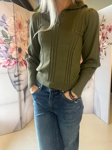 Peysa Morgan ólífugræn
