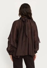 Load image into Gallery viewer, Blússa Rachel Bow Tie Brún